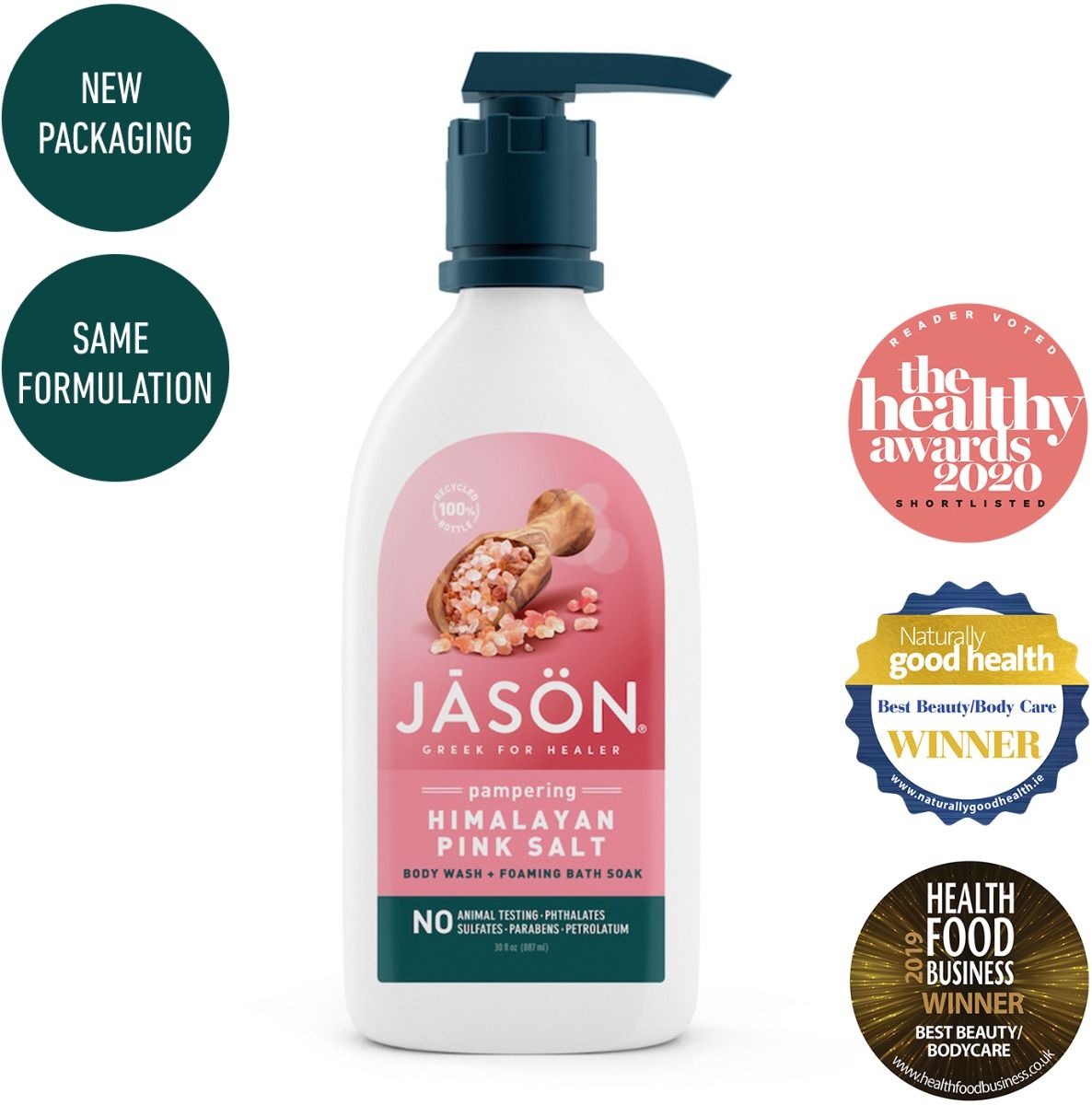 Himalayan Pink Salt Bodywash With Pump 887ml - Eco Natural Products - Jason - Body Wash