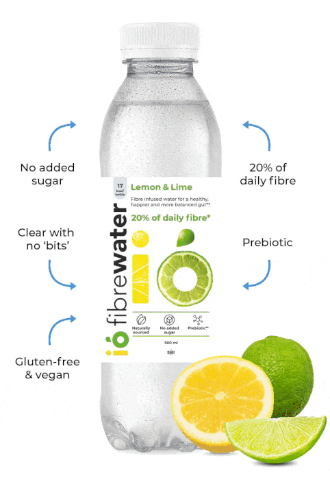 Fibre Infused Prebiotic Water Lemon & Lime Still 500ml - Io Fibrewater - Water Filter/Infuser - Eco Natural Products