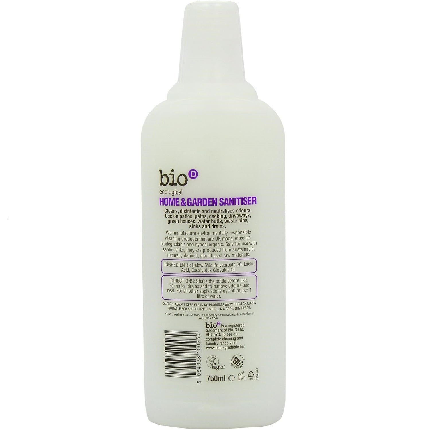 Home & Garden Sanitiser 750ml - Eco Natural Products - Bio - D - Household Cleaner