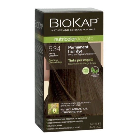 Honey Chestnut 5.34 Rapid Permanent Hair Dye 140ml - BioKap - Hair Color - Eco Natural Products