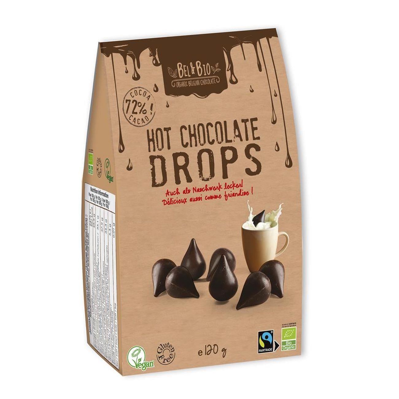 Hot Chocolate Drops 72% Cocoa Chocolate 120g - Eco Natural Products - Belvas - Chocolate