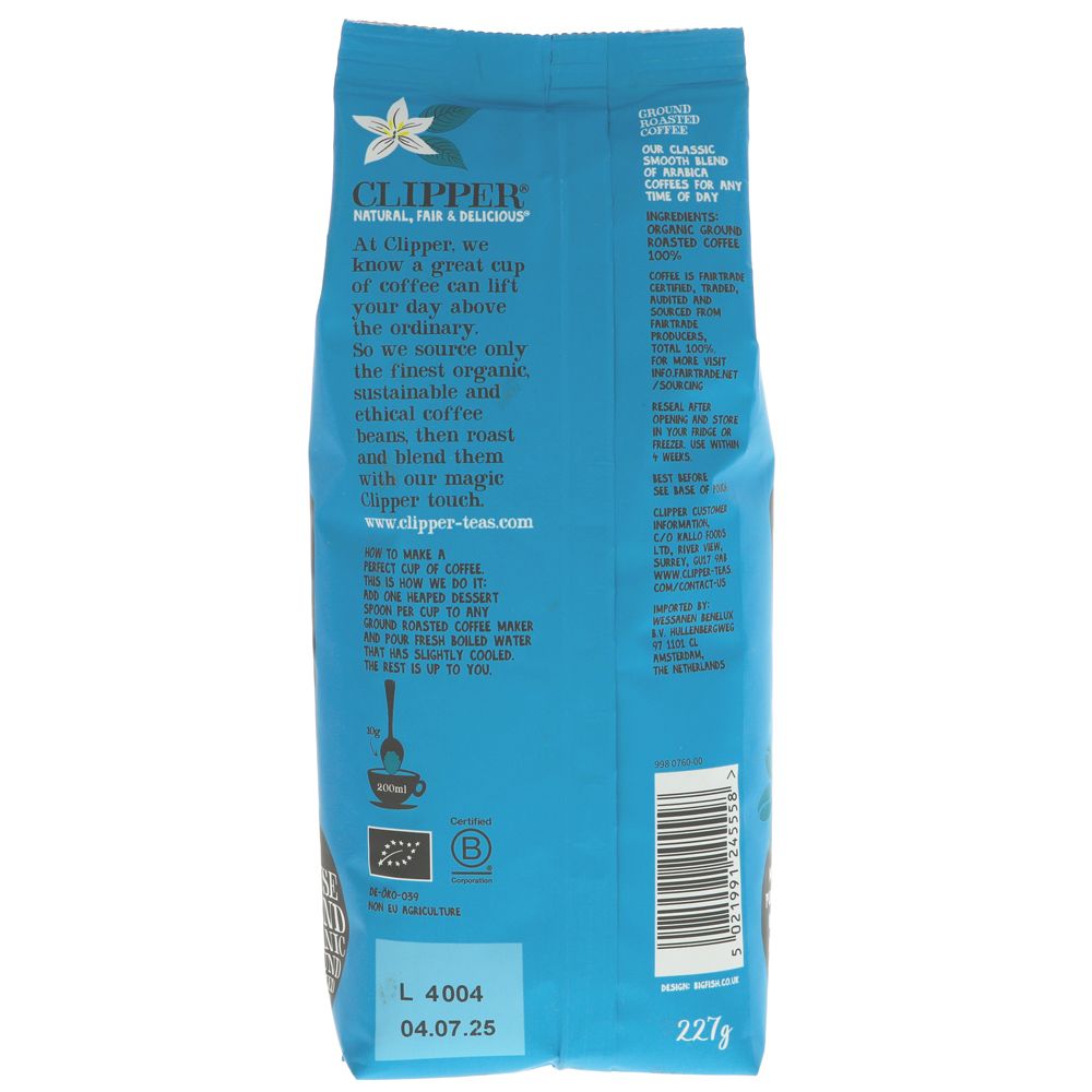 House Blend Organic Roast and Ground Coffee 227g - Clipper - Coffee - Eco Natural Products
