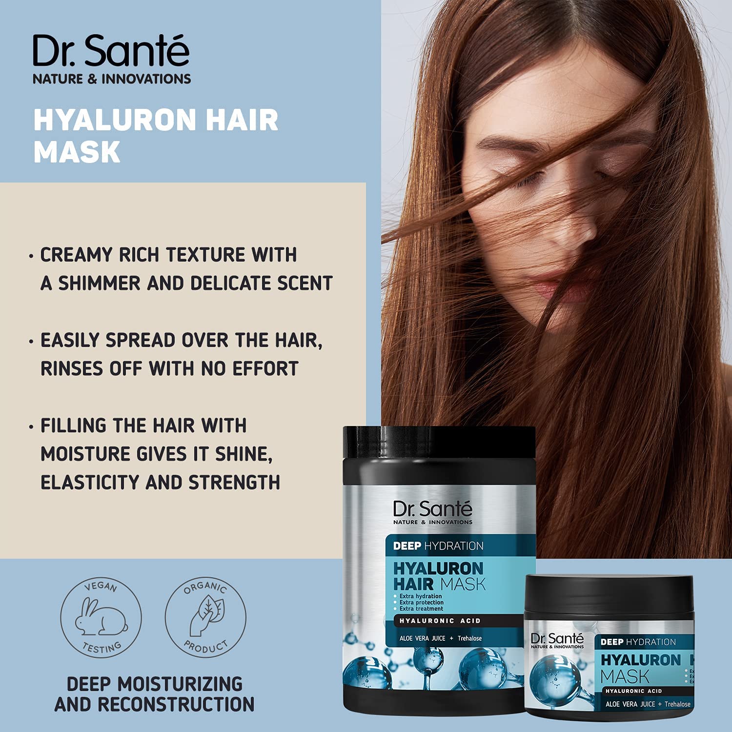 Hyaluronic Deep Hydration Hair Mask 1000ml - Eco Natural Products - Dr. Sante - Hair Mask