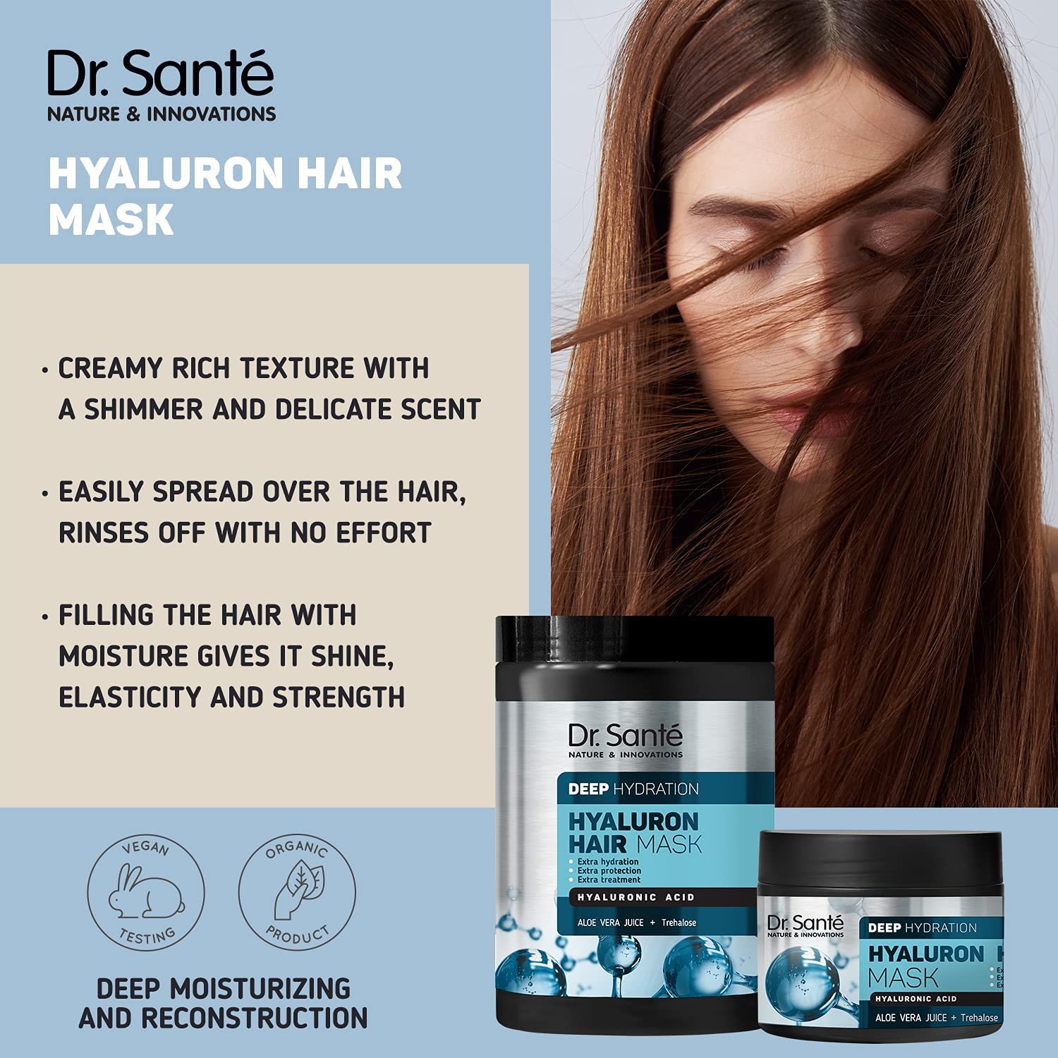 Hyaluronic Deep Hydration Hair Mask 1000ml - Dr. Sante - Hair Mask - Eco Natural Products