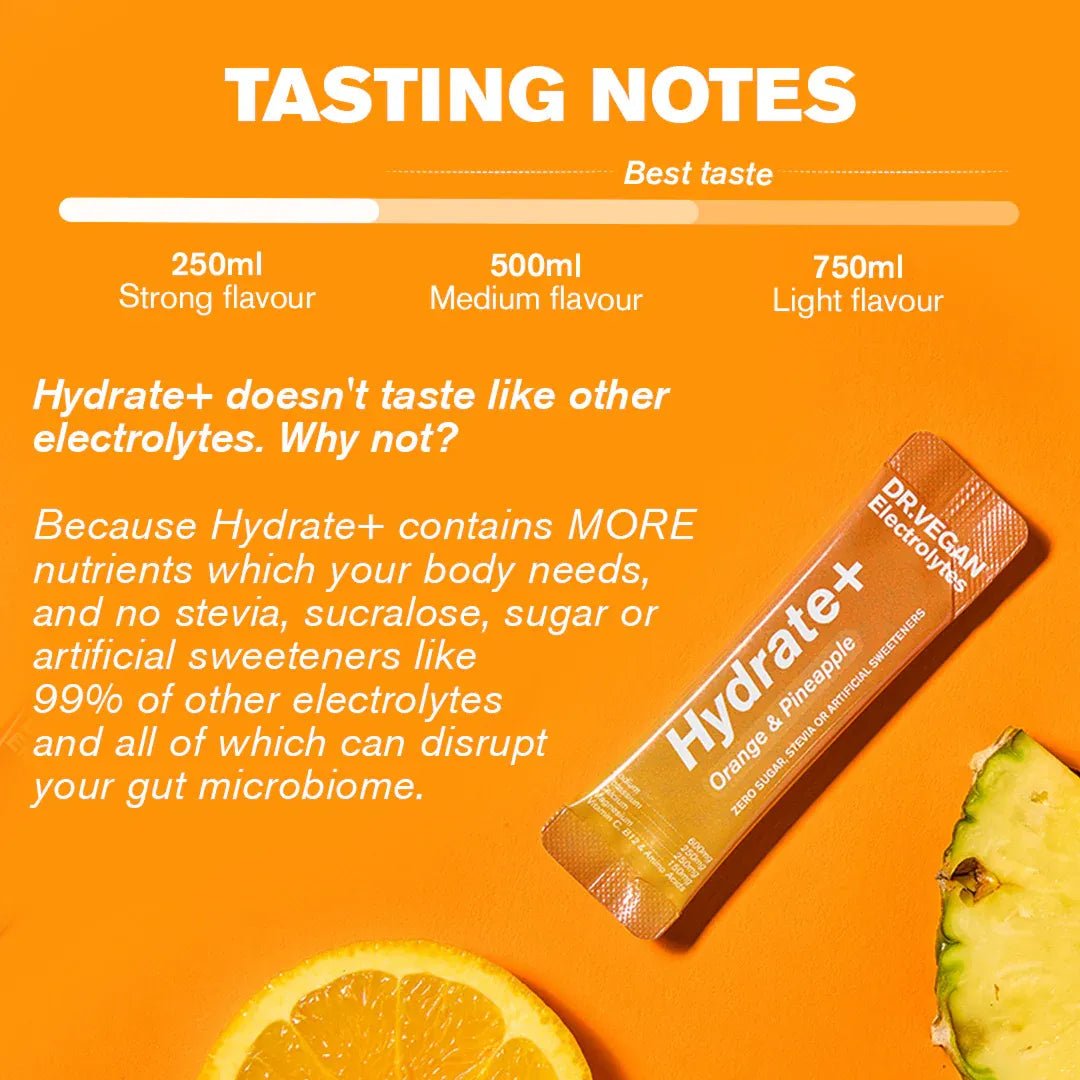 Hydrate+ Orange & Pineapple Electrolytes 15 Sachets - Dr Vegan - Minerals - Dr Vegan