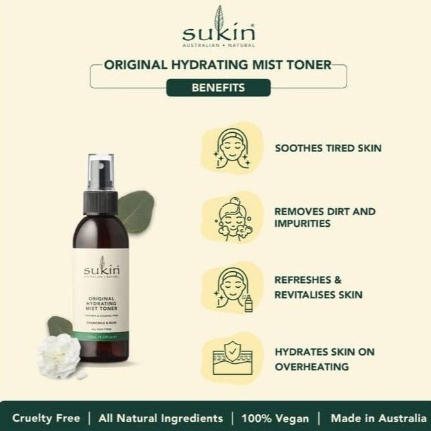 Hydrating Mist Toner Spray 125ml - Sukin - Face Toner - Eco Natural Products
