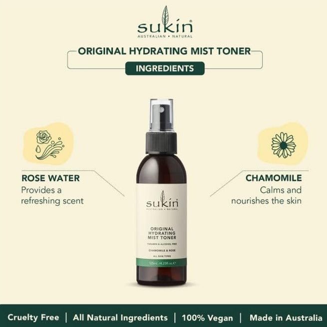 Hydrating Mist Toner Spray 125ml - Sukin - Face Toner - Eco Natural Products