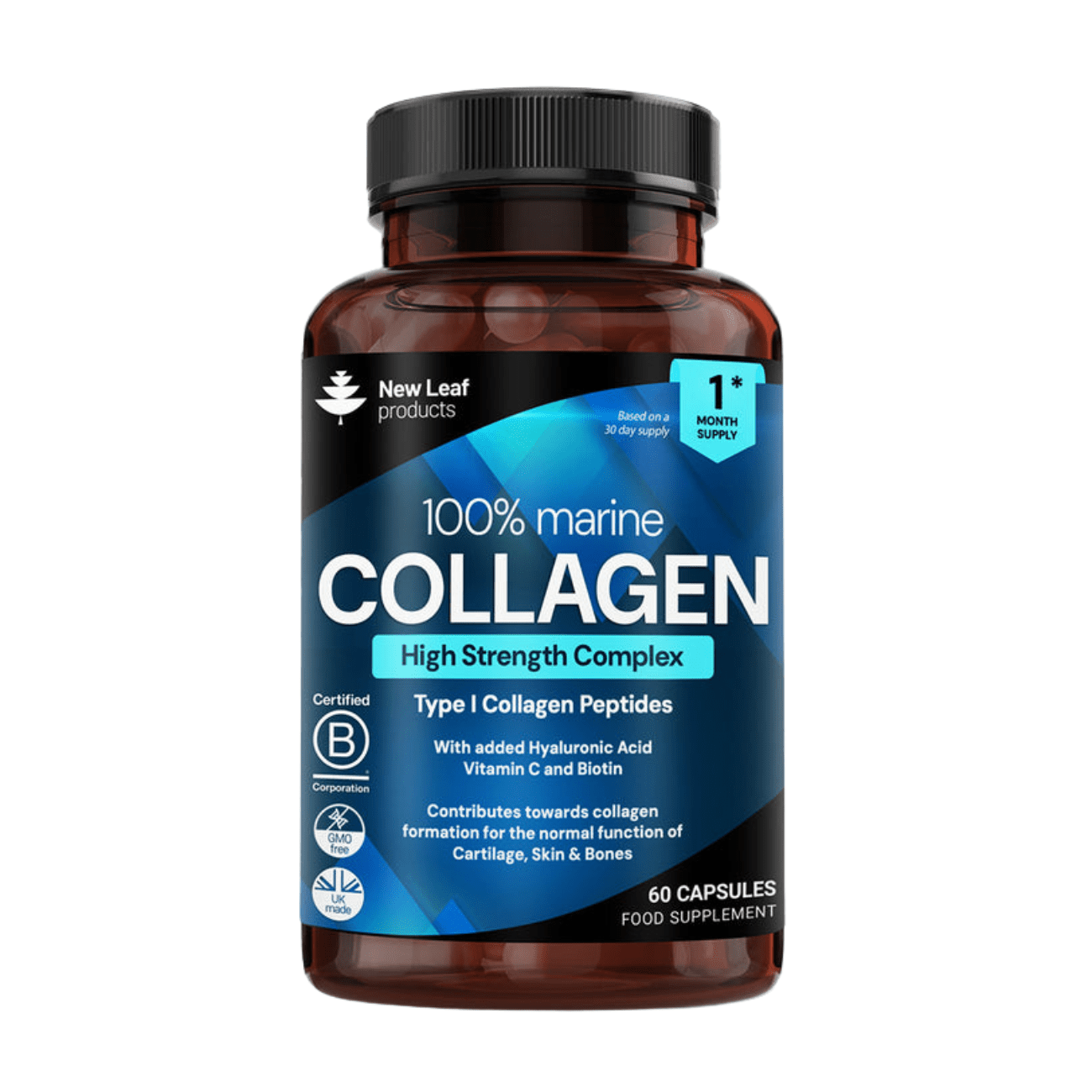 Hydrolised Marine Collagen 1200mg 60 capsules - New Leaf Products - Collagen - New Leaf Products