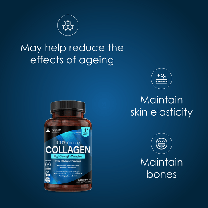 Hydrolised Marine Collagen 1200mg 60 capsules - New Leaf Products - Collagen - New Leaf Products