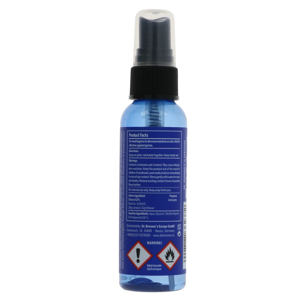 Hygiene Hand Sanitiser Organic Peppermint 60ml - Dr. Bronner - Hand Sanitiser - Eco Natural Products