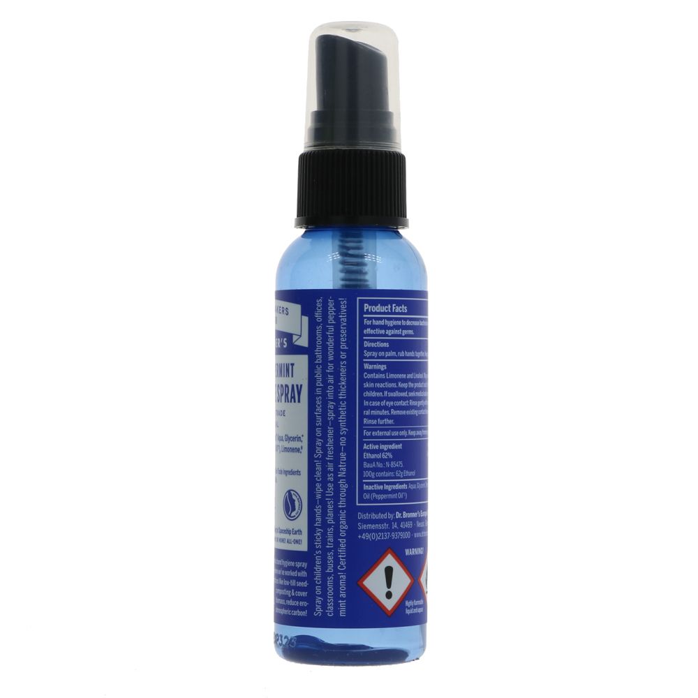 Hygiene Hand Sanitiser Organic Peppermint 60ml - Dr. Bronner - Hand Sanitiser - Eco Natural Products
