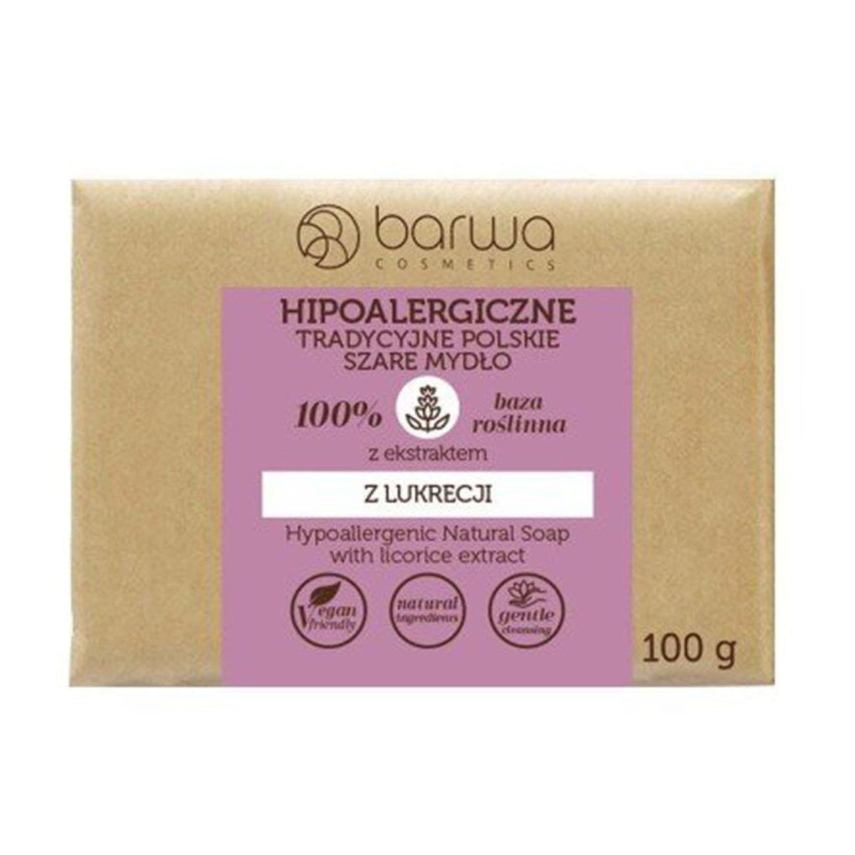 Hypoallergenic Licorice Extract Polish Gray Soap Bar Soap 100g - Barwa - Bar Soap - Eco Natural Products