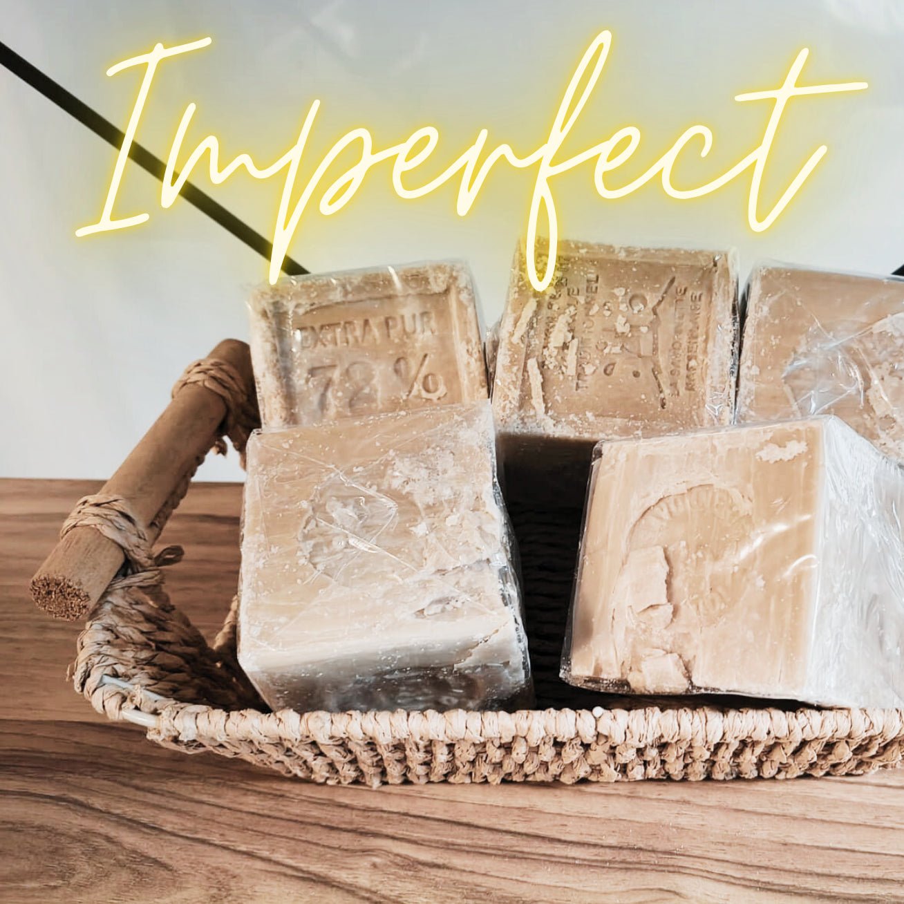 Imperfect Beige Palm Oil Traditional French Recipe Cube 300g - Savons.com / Foufour Entreprise - Bar Soap - Savons.com / Foufour Entreprise