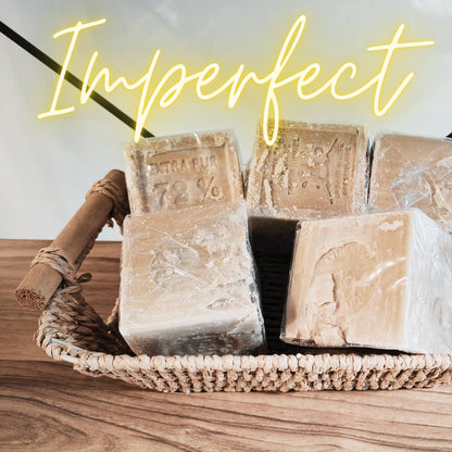 Imperfect Beige Palm Oil Traditional French Recipe Cube 300g - Savons.com / Foufour Entreprise - Bar Soap - Savons.com / Foufour Entreprise