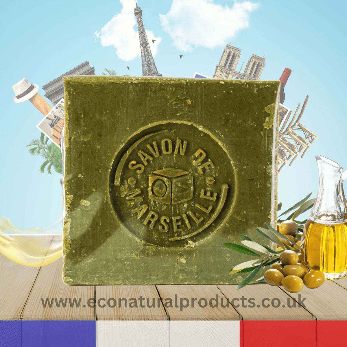 Imperfect MARSEILLE SOAP 600g French traditional receipe (verte) - Savons.com / Foufour Entreprise - Savons.com / Foufour Entreprise