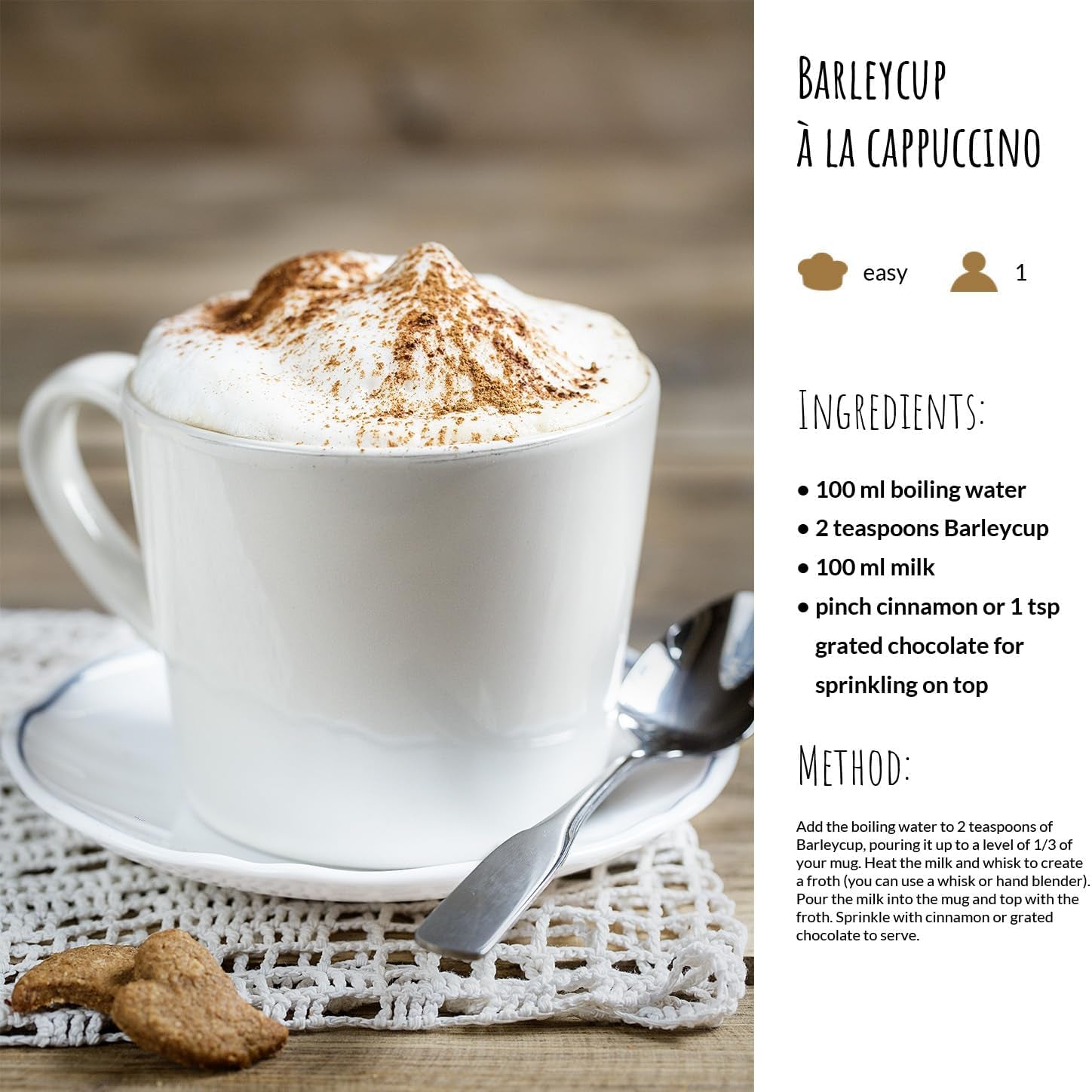 Instant Cereal Drink Calcium & Vitamins 100g - Barleycup - Cereal Drinks - Eco Natural Products