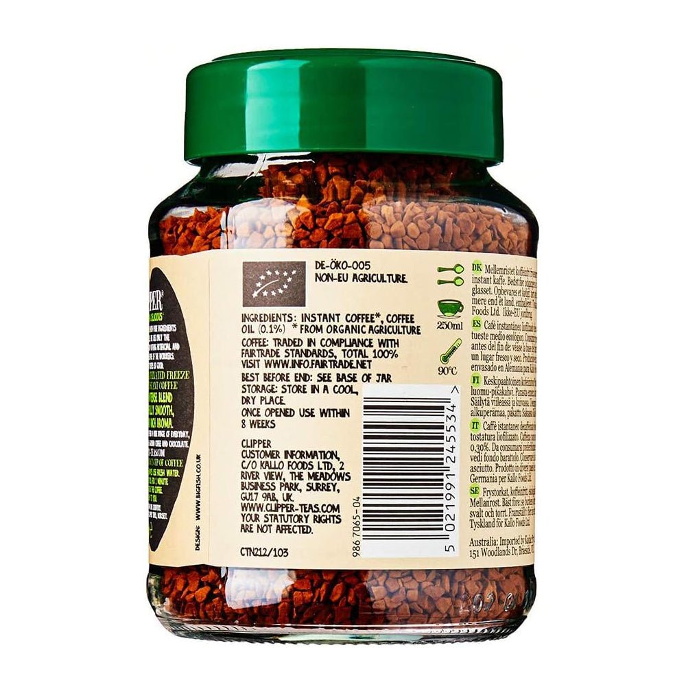 Instant Freeze Dried Decaf Coffee 100g - Clipper - Decaf Coffee - Eco Natural Products