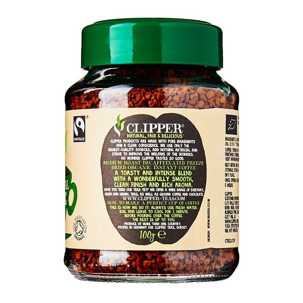 Instant Freeze Dried Decaf Coffee 100g - Clipper - Decaf Coffee - Eco Natural Products
