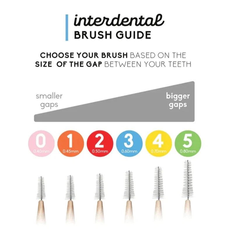 Interdental Bamboo Brush 0.4mm 6 Pack - Humble Brush - Interdental Brush - Eco Natural Products