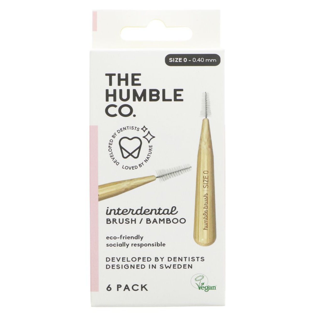 Interdental Bamboo Brush 0.4mm 6 Pack - Humble Brush - Interdental Brush - Eco Natural Products