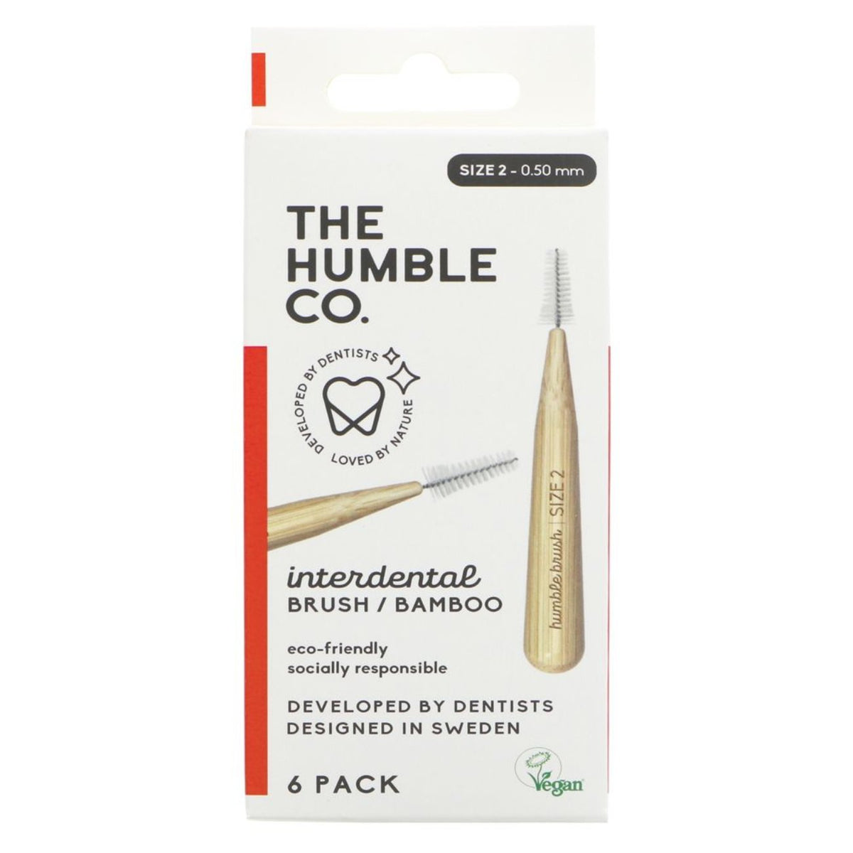 Interdental Bamboo Brush 0.5mm 6 Pack - Humble Brush - Interdental Brush - Eco Natural Products