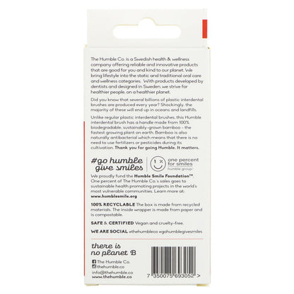 Interdental Bamboo Brush 0.5mm 6 Pack - Humble Brush - Interdental Brush - Eco Natural Products