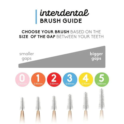 Interdental Bamboo Brush 0.5mm 6 Pack - Humble Brush - Interdental Brush - Eco Natural Products