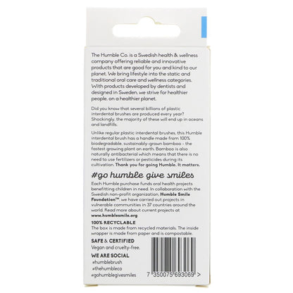 Interdental Bamboo Brush 0.6mm 6 Pack - Humble Brush - Interdental Brush - Eco Natural Products