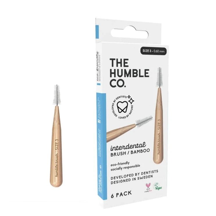 Interdental Bamboo Brush 0.6mm 6 Pack - Eco Natural Products - Humble Brush - Interdental Brush