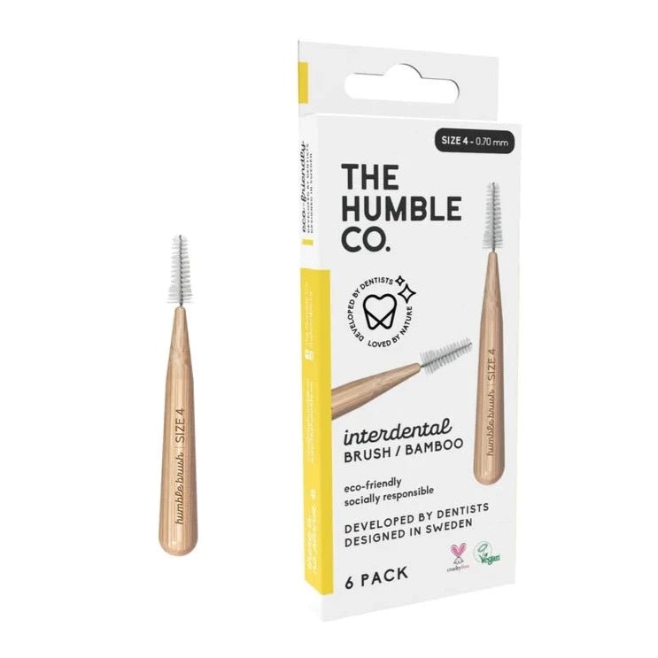 Interdental Bamboo Brush 0.7mm 6 Pack - Humble Brush - Interdental Brush - Eco Natural Products