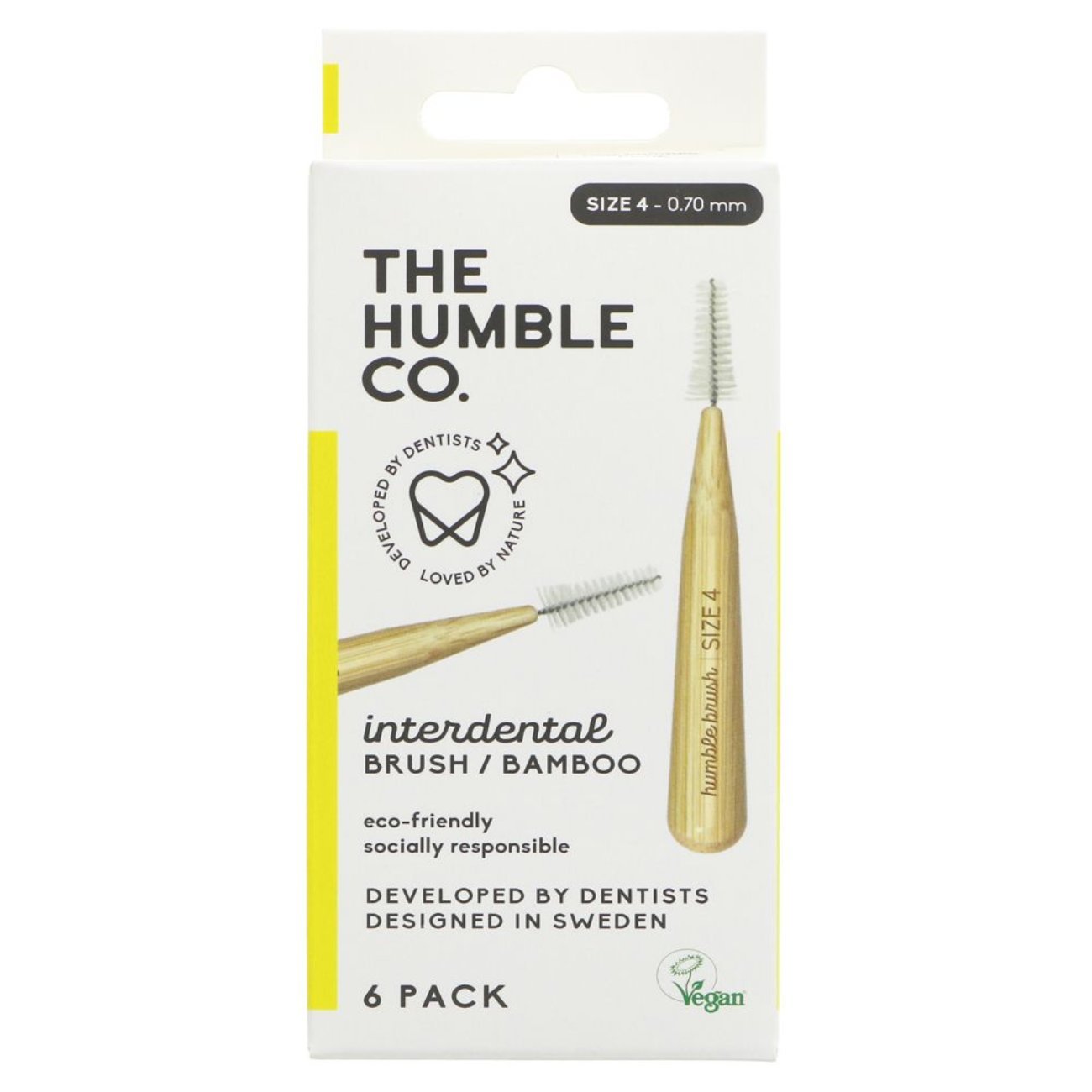 Interdental Bamboo Brush 0.7mm 6 Pack - Humble Brush - Interdental Brush - Eco Natural Products
