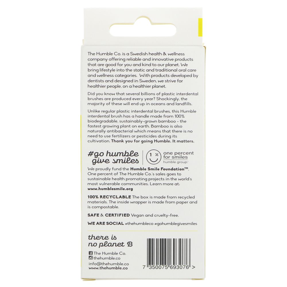 Interdental Bamboo Brush 0.7mm 6 Pack - Humble Brush - Interdental Brush - Eco Natural Products