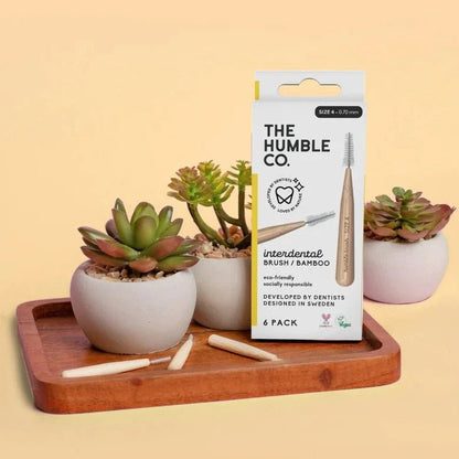 Interdental Bamboo Brush 0.7mm 6 Pack - Humble Brush - Interdental Brush - Eco Natural Products