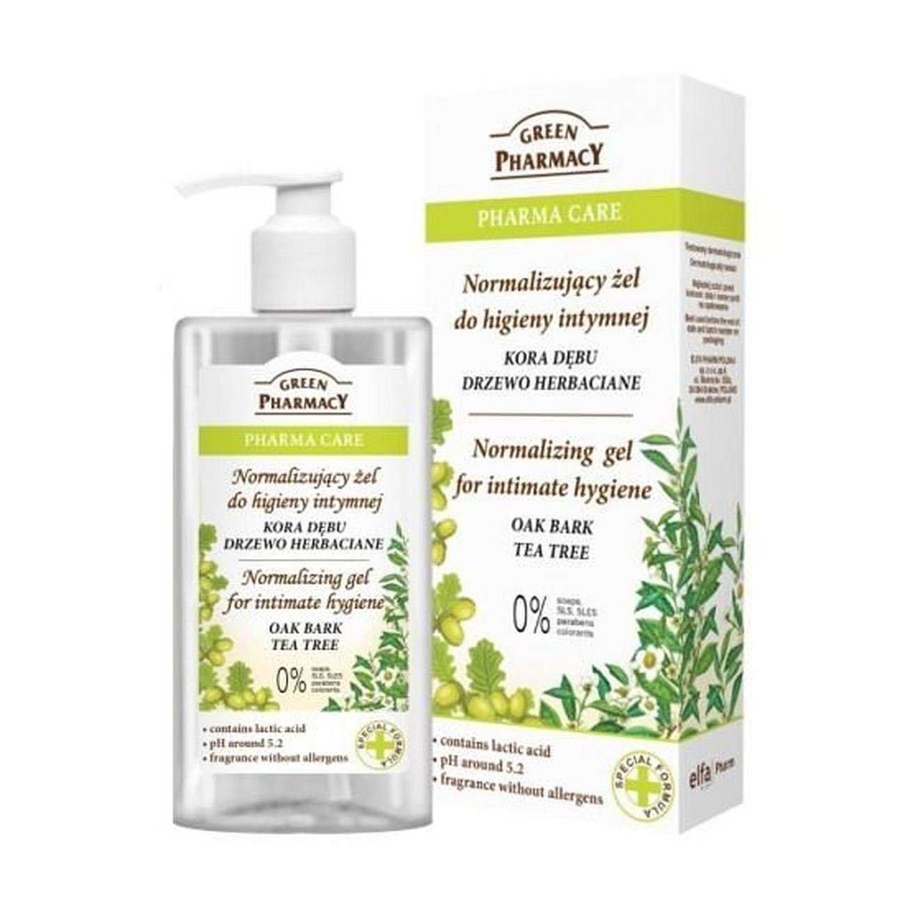 Intimate Hygiene Normalising Gel Oak Bark Tea Tree 300ml - Eco Natural Products - Green Pharmacy - Intimate Hygiene Gel