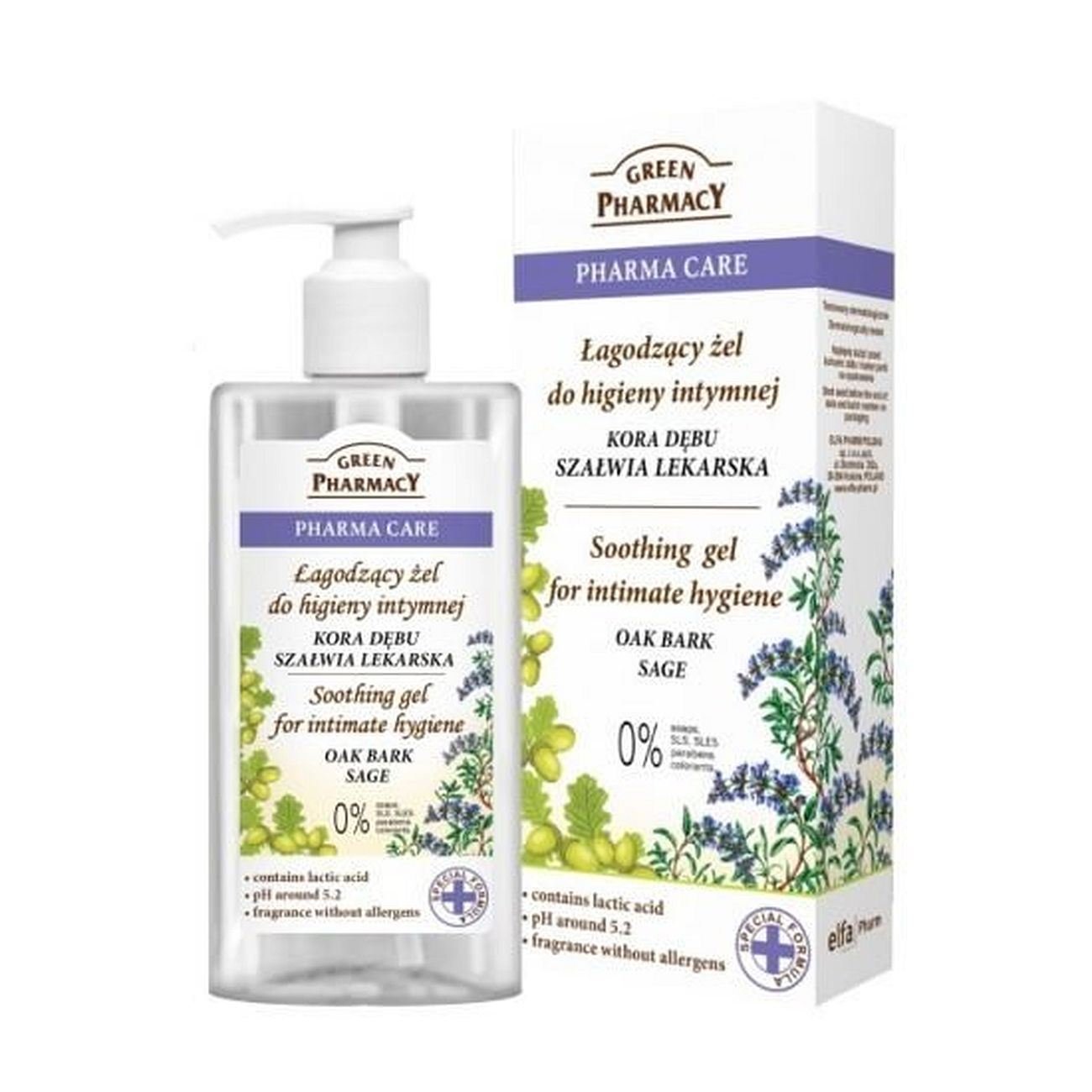 Intimate Hygiene Protective Gel Oak Bark Cranberry 300ml - Green Pharmacy - Intimate Hygiene Gel - Eco Natural Products
