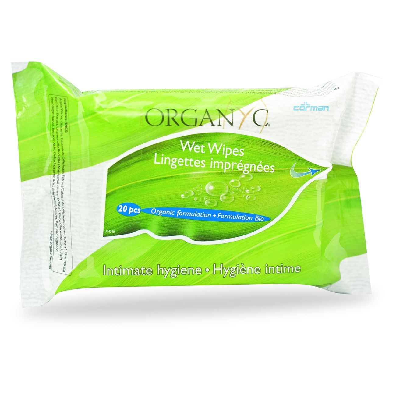 Intimate Wet Wipes 20pcs - Eco Natural Products - Organyc - Wipes