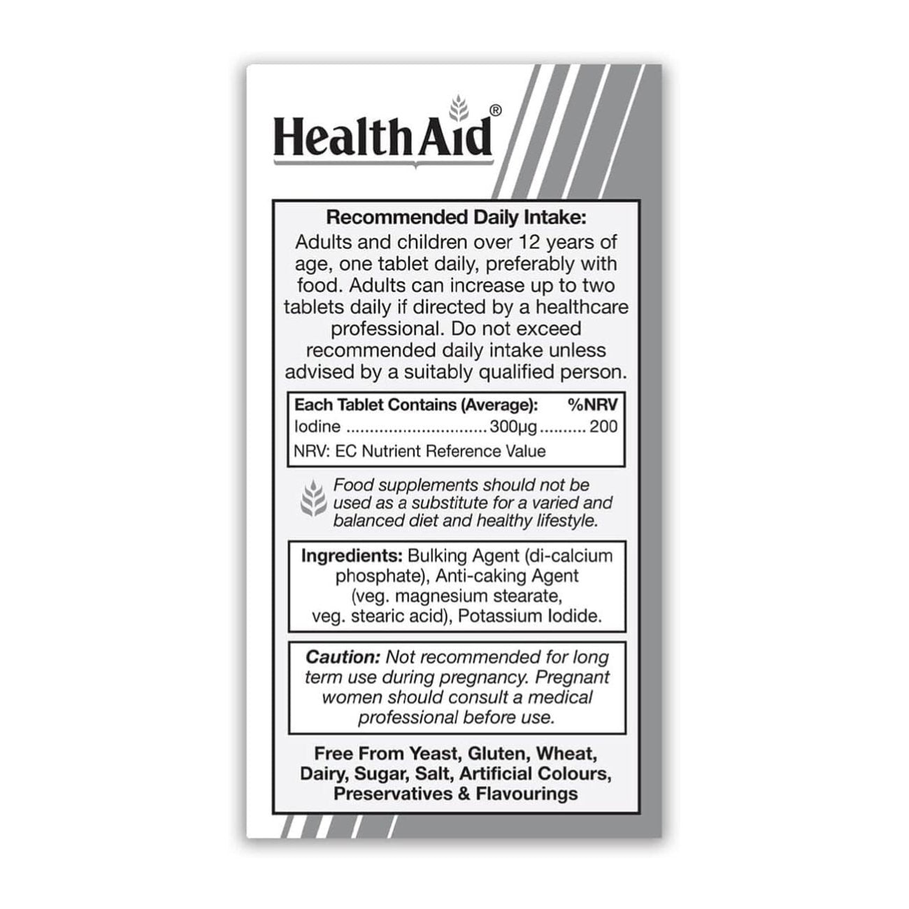 Iodine 300mcg Tablets - HealthAid - Vitamins & Supplements - Eco Natural Products