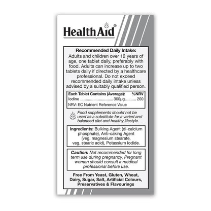 Iodine 300mcg Tablets - HealthAid - Vitamins & Supplements - Eco Natural Products