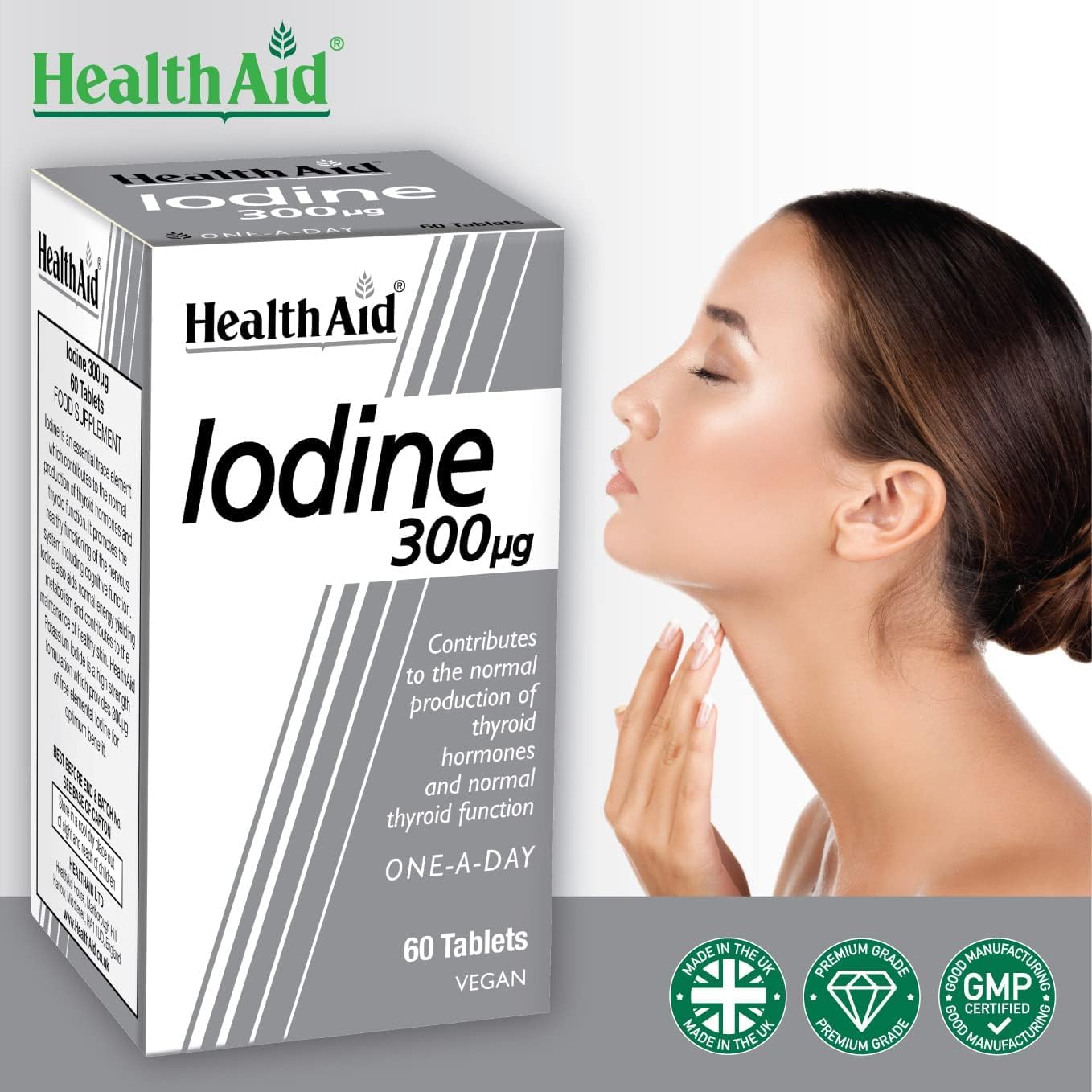 Iodine 300mcg Tablets - HealthAid - Vitamins & Supplements - Eco Natural Products