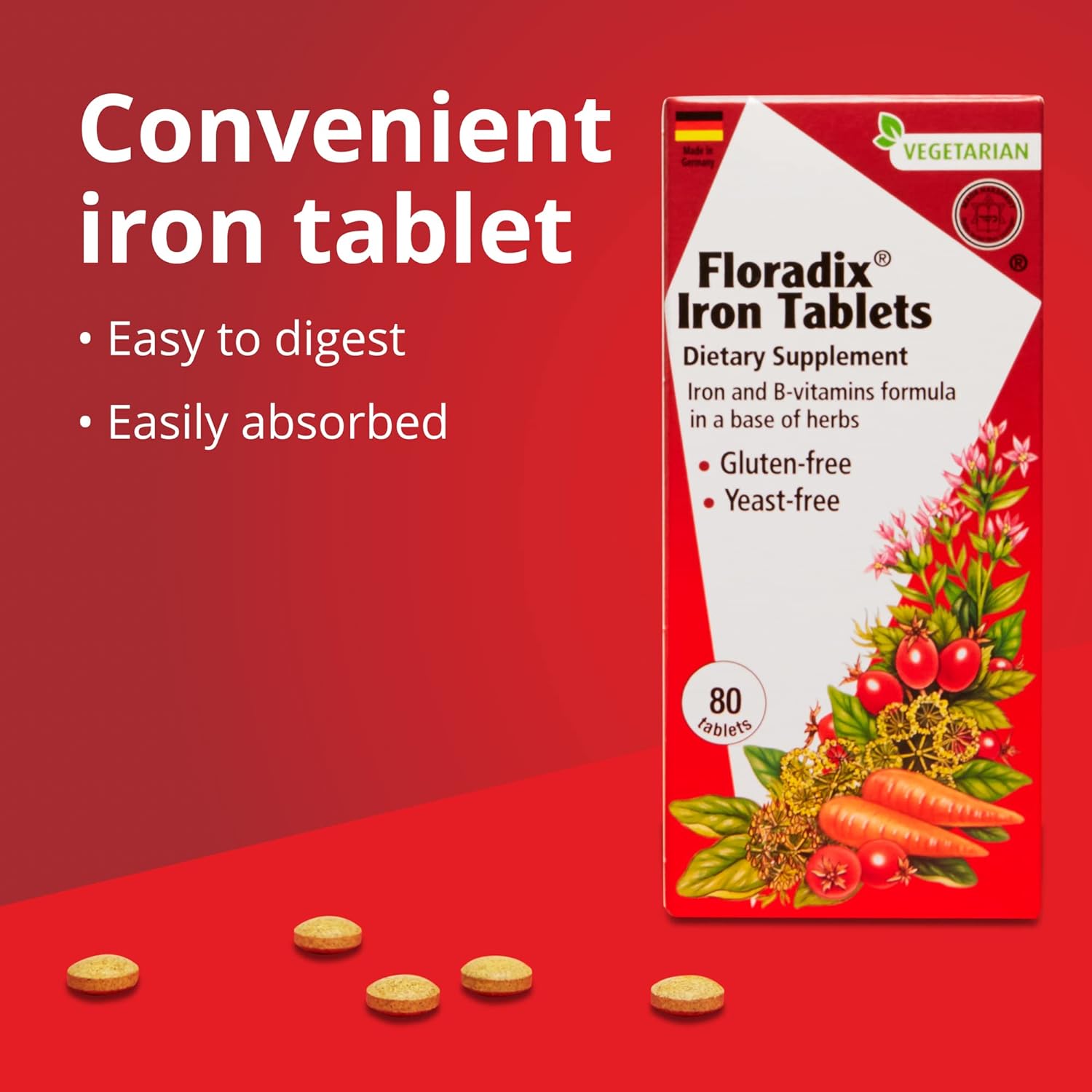 Iron 84 Tablets - Eco Natural Products - Floradix - Food Supplement