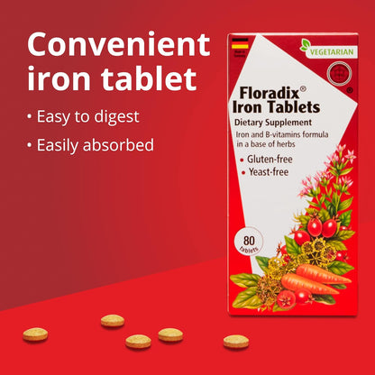 Iron 84 Tablets - Floradix - Food Supplement - Eco Natural Products