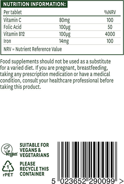 Iron Bisglycinate 90 Tablets - Natures Aid - Vitamins & Supplements - Eco Natural Products