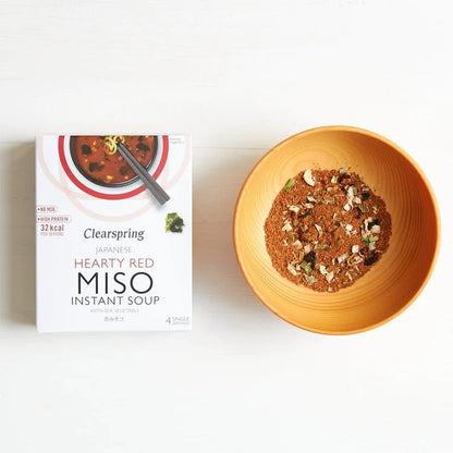 Japanese Hearty Red with Sea Veg Instant Miso Soup 4x10g - Clearspring - Instant Miso Soup - Eco Natural Products
