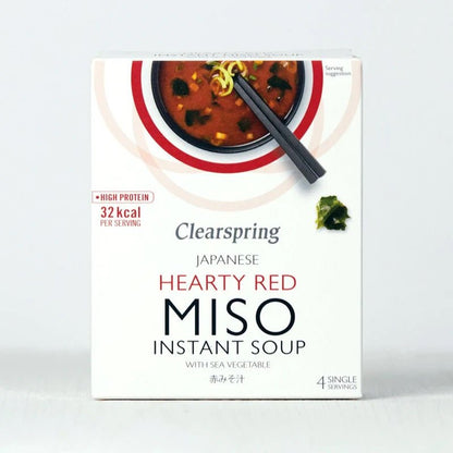 Japanese Hearty Red with Sea Veg Instant Miso Soup 4x10g - Clearspring - Instant Miso Soup - Eco Natural Products