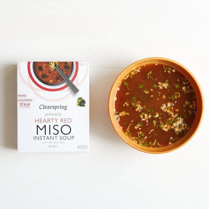 Japanese Hearty Red with Sea Veg Instant Miso Soup 4x10g - Clearspring - Instant Miso Soup - Eco Natural Products