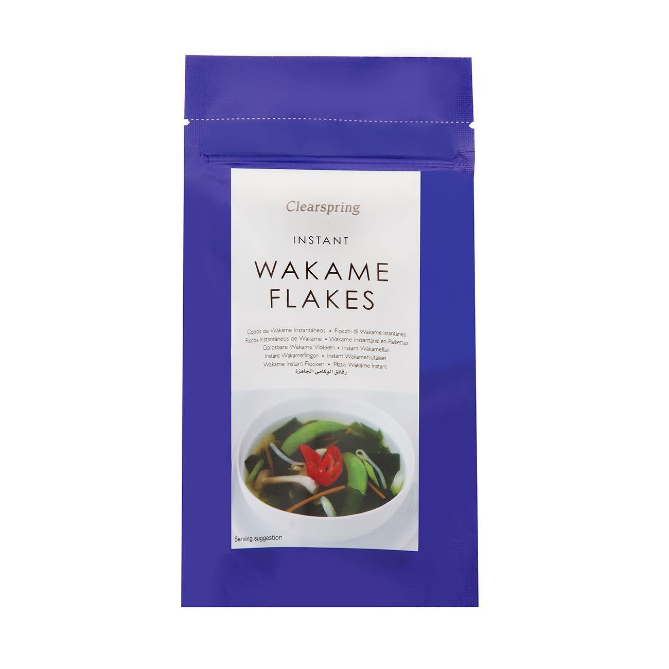 Japanese Instant Wakame Flakes Dried Sea Vegetable 25g - Eco Natural Products - Clearspring - Sea Vegetables