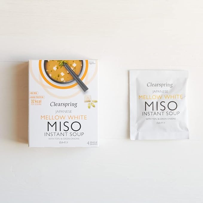 Japanese Mellow White with Tofu Instant Miso Soup 4x10g - Eco Natural Products - Clearspring - Instant Miso Soup