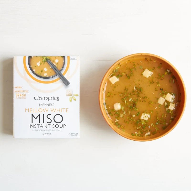 Japanese Mellow White with Tofu Instant Miso Soup 4x10g - Eco Natural Products - Clearspring - Instant Miso Soup