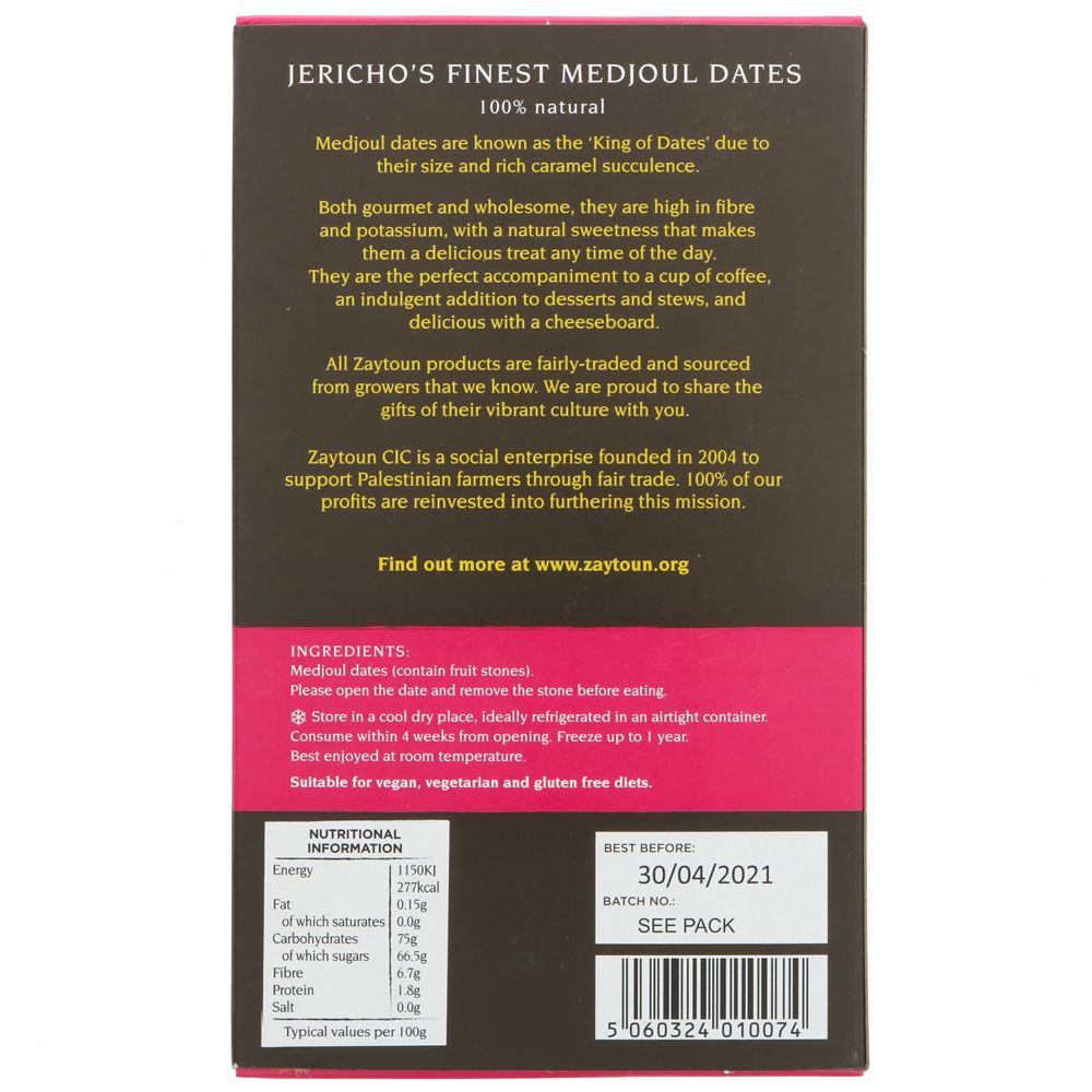 Jericho's Finest Medjoul Dates 500g - Zaytoun - Dates - Eco Natural Products
