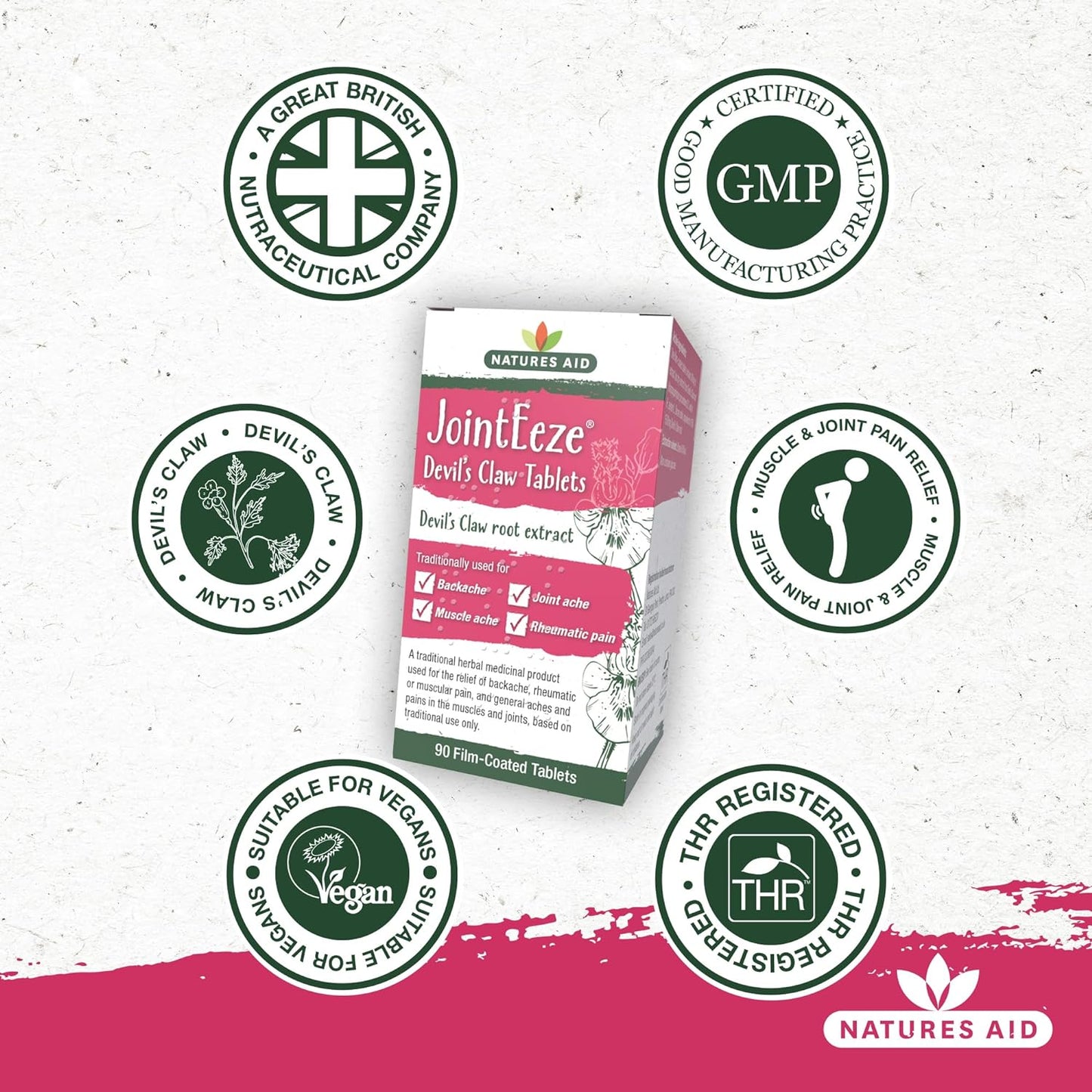 JointEeze Devil's Claw 90 Capsules - Natures Aid - Vitamins & Supplements - Eco Natural Products